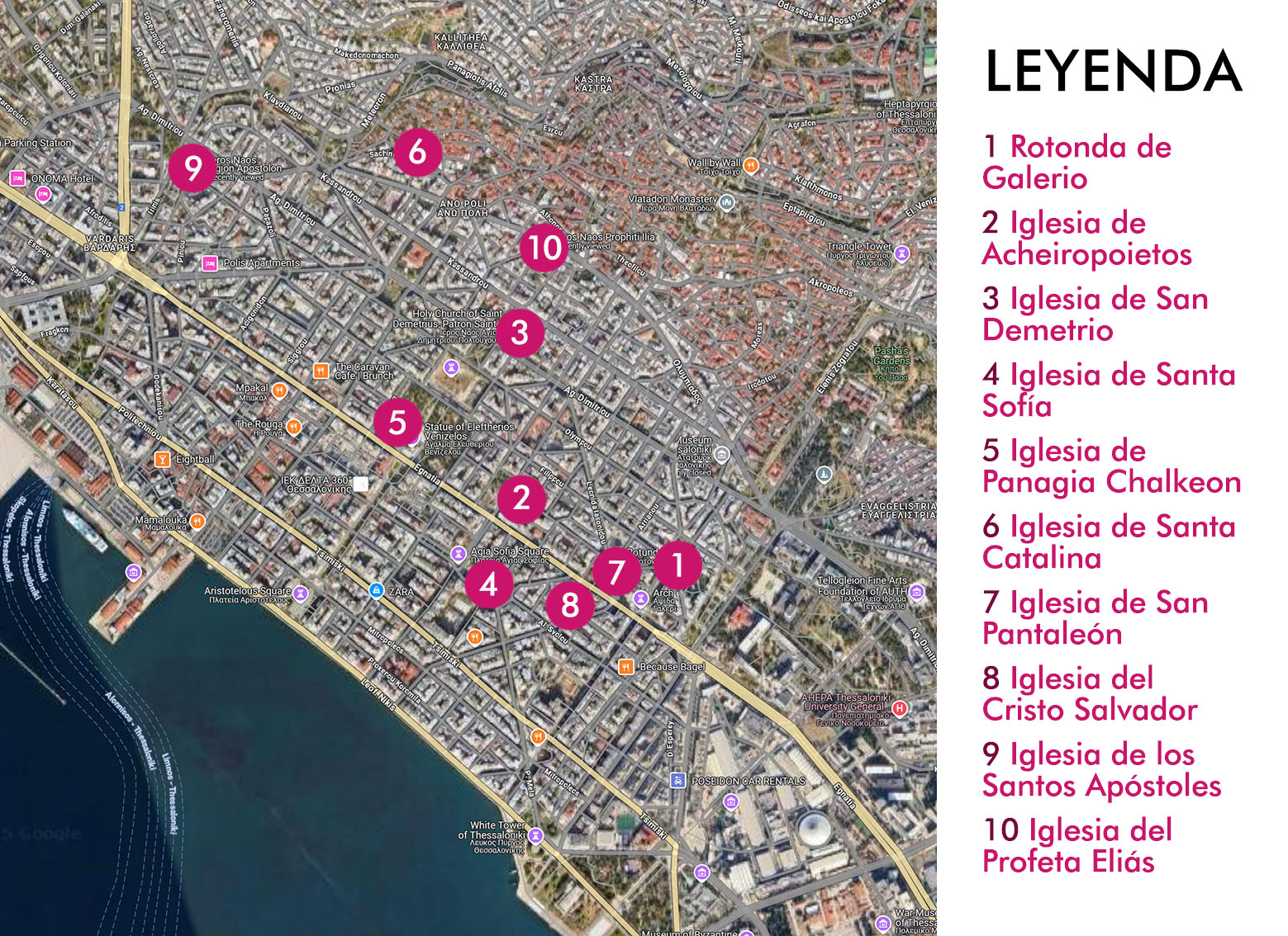Iglesias bizantinas de Tesalonica - MAPA